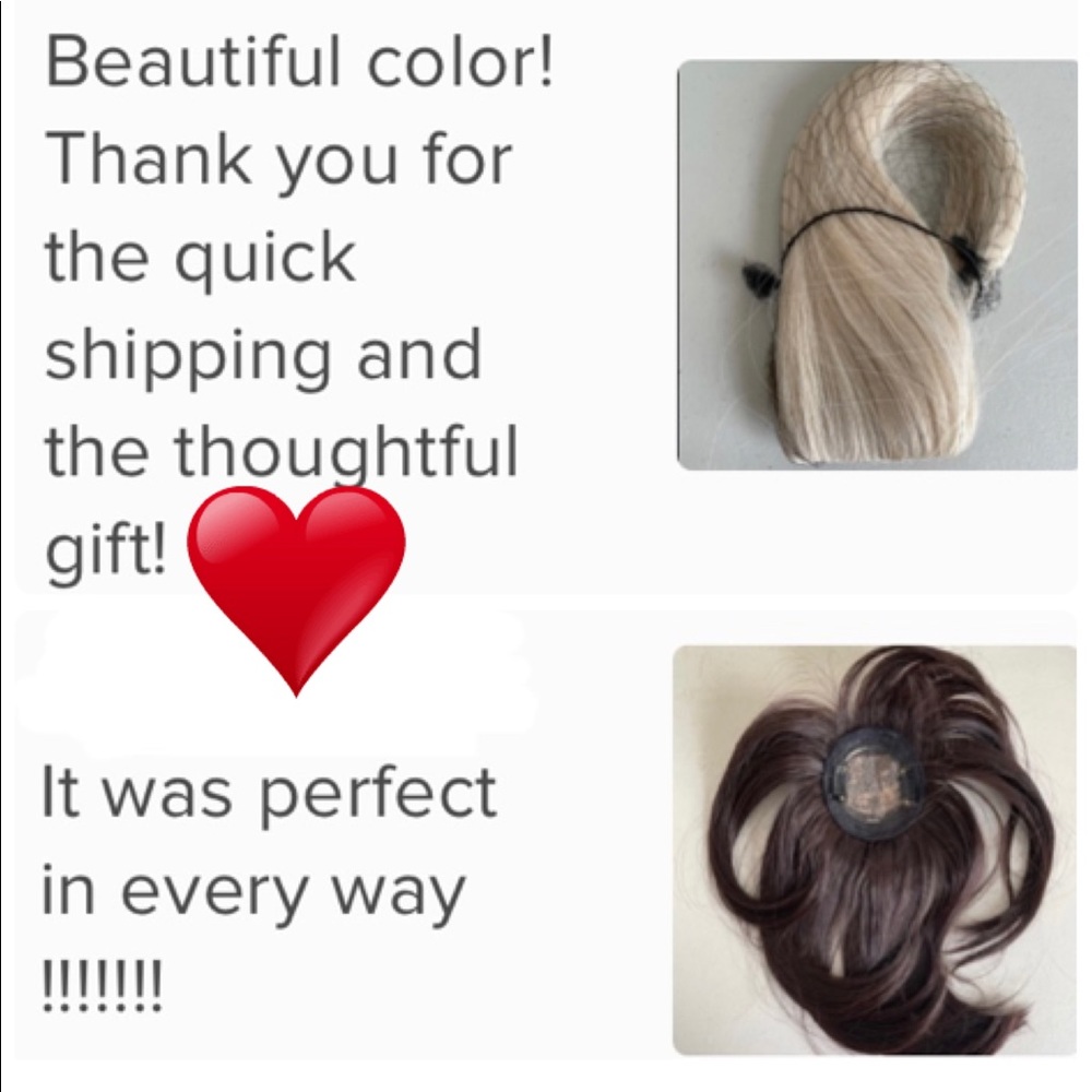 NWT 11” approx white vanilla blonde natural topper feather bangs #60 brand new - Picture 11 of 16